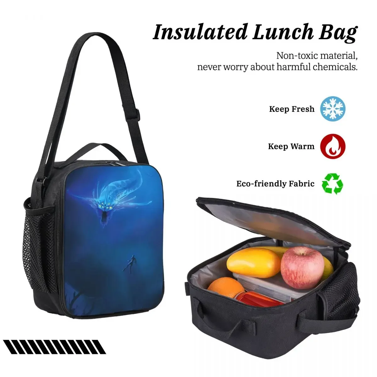subnautica ghost léviathan sac à dos étudiant bookbag sac d'école ordinateur sacs à bandoulière 3ps sac à déjeuner isolé trousse à crayons