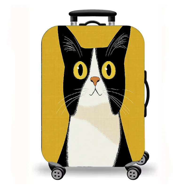 housse de bagage, housse de protection extensible pour valise avec imprimé fantaisie de chat de nuit étoilée, housse de bagage de voyage lavable et anti-rayures