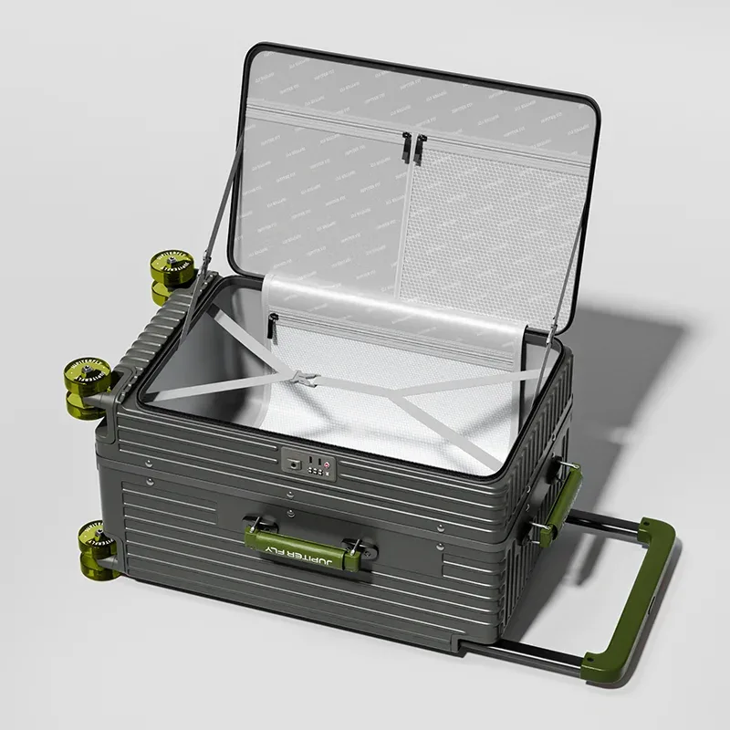 nouveau bagage 20 pouces valise à main ouverture latérale valise de voyage cadre en aluminium boîtier de chariot 30 pouces bagages de grande capacité