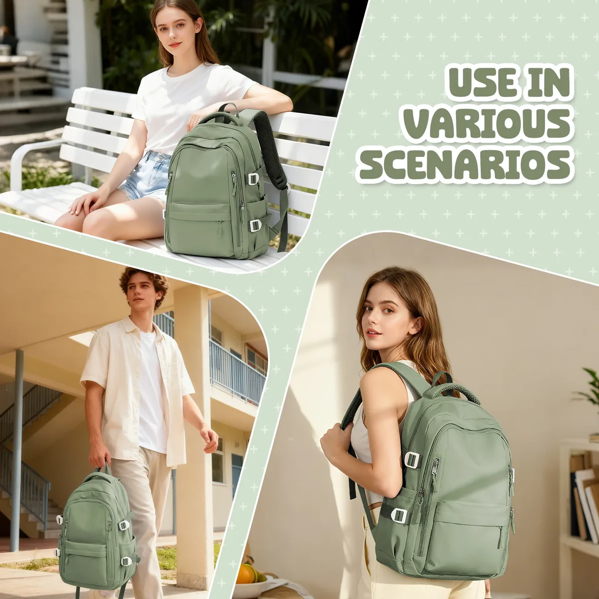sacs à dos unisexes, sacs pour ordinateur portable de grande capacité, sacs à dos de voyage multi-compartiments, adaptés aux adolescents, sacs d'école décontractés pour tous les jours