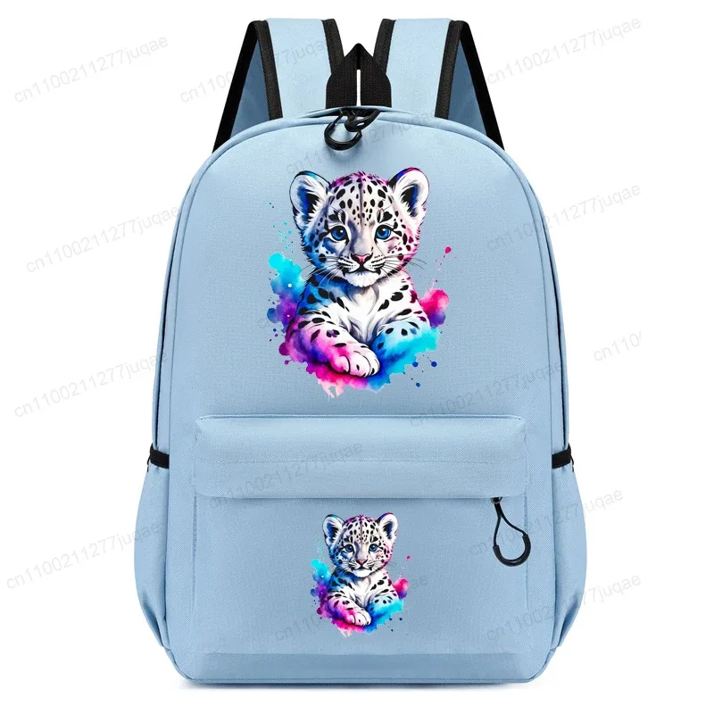 sac à dos enfant motif léopard aquarelle, mignon, pour la maternelle, garçons et filles, sac de voyage quotidien décontracté pour tout-petits