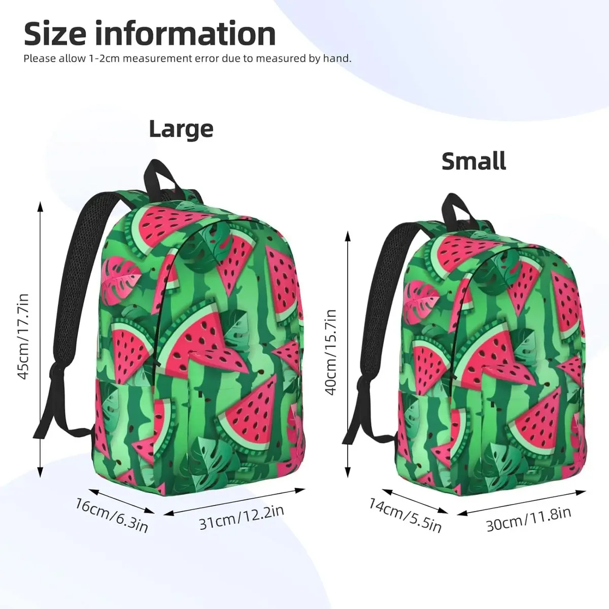 sac à dos en toile pour homme et femme, observateur, décontracté, tranches d'eau neutres et feuilles tropicales, pour ordinateur portable, voyage en plein air