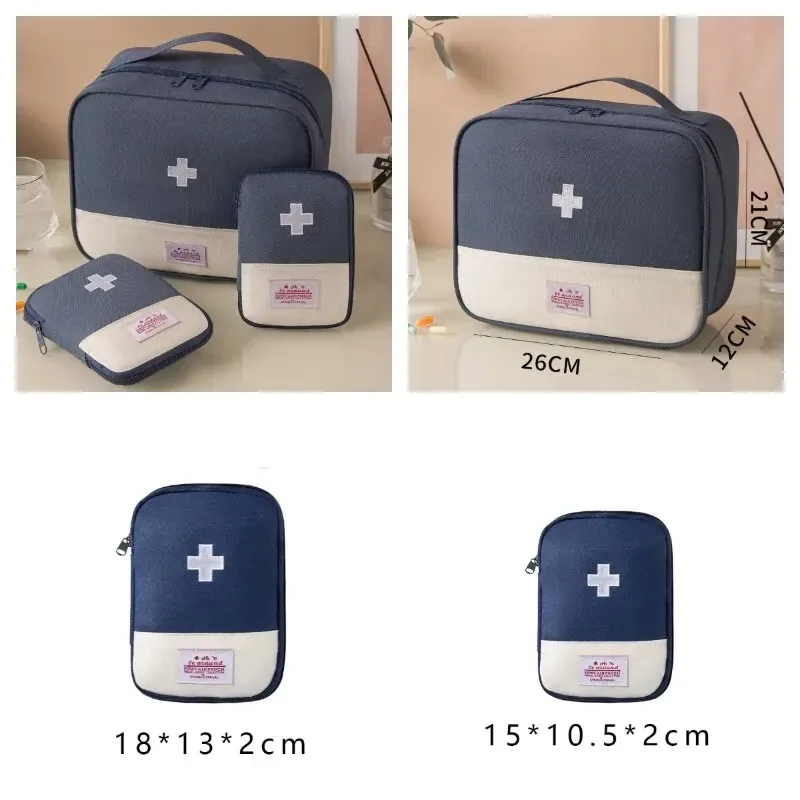 sac de rangement médical portable 3 pièces/ensemble, kit de premiers secours d'urgence pour camping, organisateur, étui à pilules de voyage en plein air à domicile