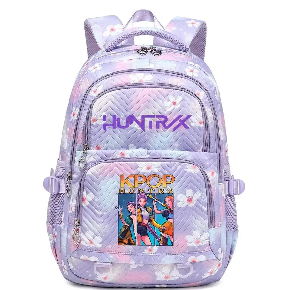 kpop demon hunters – sacs à dos imperméables de grande capacité, sacs d'école tendance avec imprimé de fleurs, sacs d'école pour ordinateur portable pour femmes et hommes, cadeau