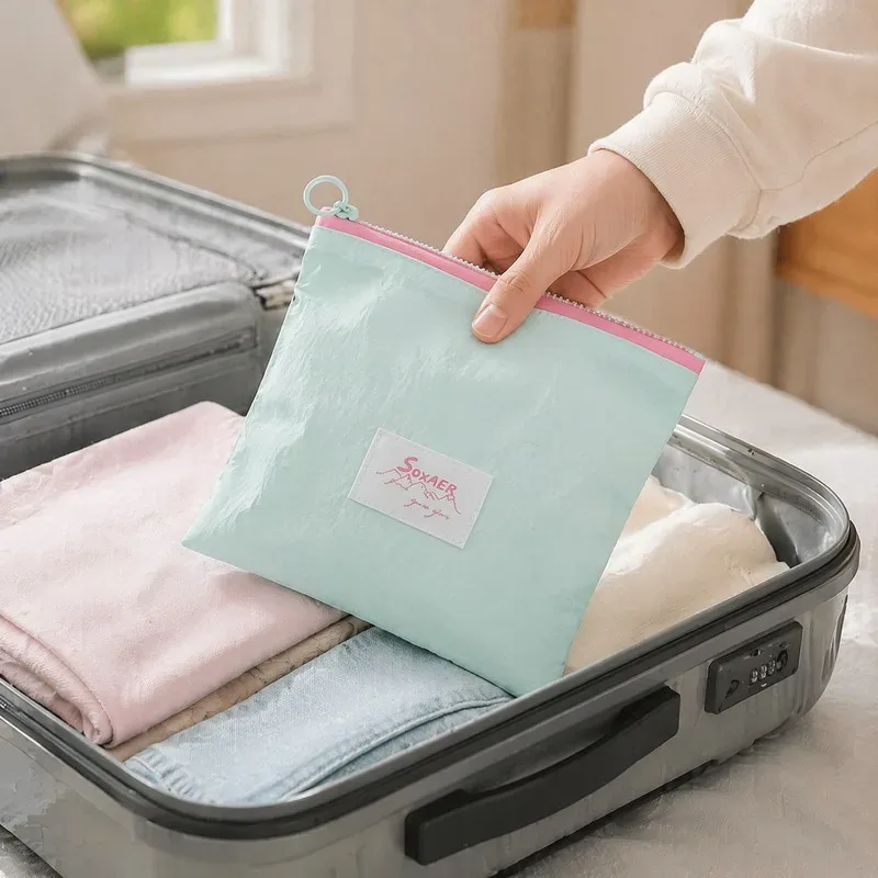 ensemble de trousses de toilette minimalistes macaron avec fermeture éclair, sac de rangement multifonction pour maquillage, câbles, documents, petites monnaies