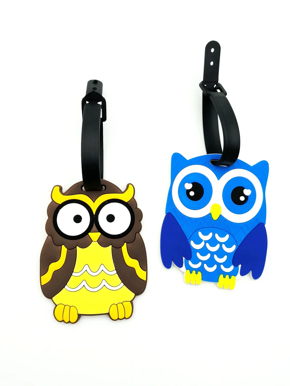 étiquette de bagage de hibou de conception mignonne pour les voyages d'affaires, identification anti-perte d'aéroport, essentielle pour sortir au travail, unisexe, 1pc, 2pcs