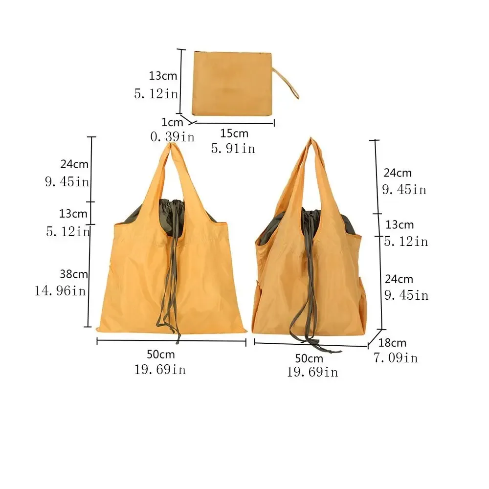 sac à main réutilisable avec cordon de serrage, sac de courses en nylon de grande capacité, sac écologique, sacs de rangement imperméables, sac de voyage pour courses