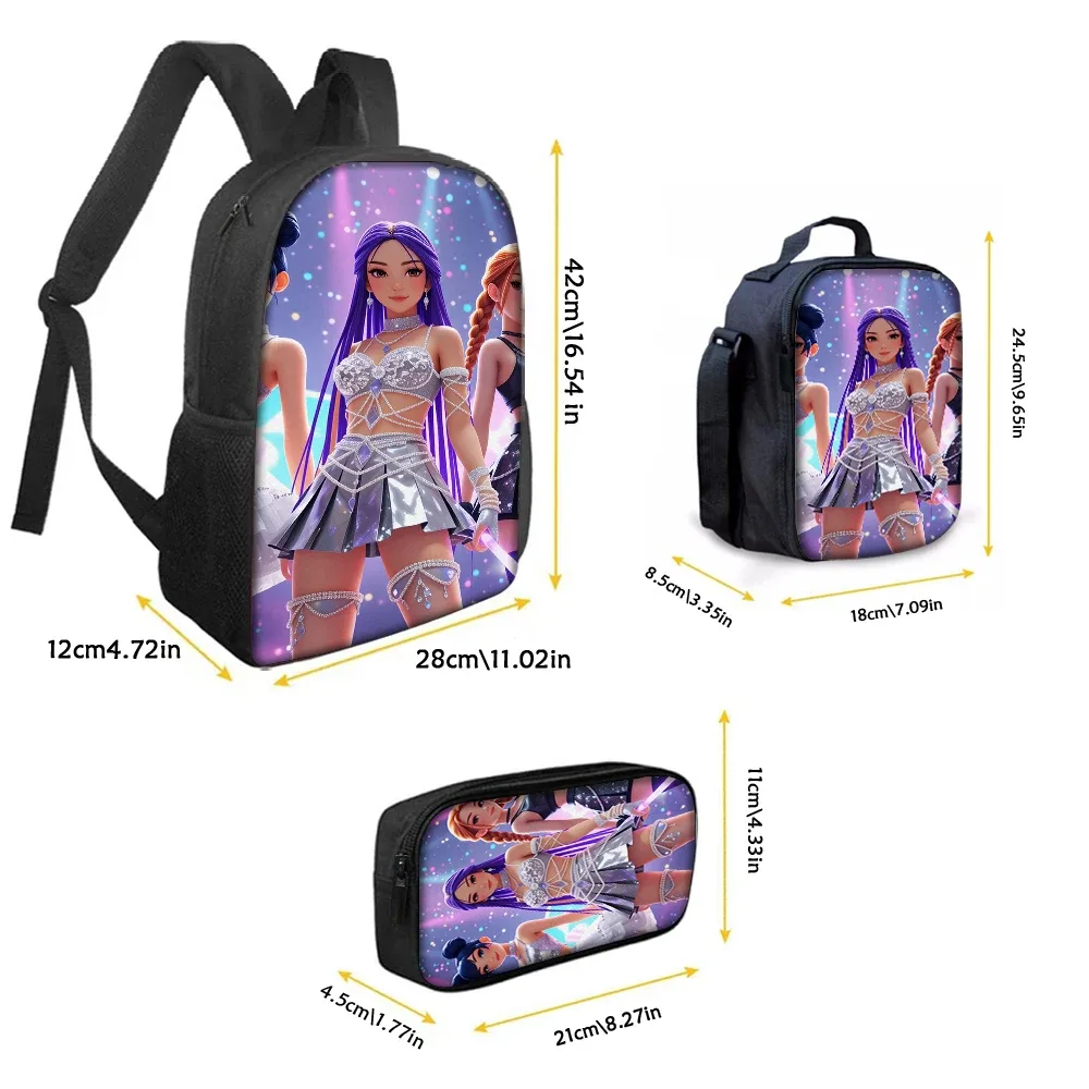 sac à dos imprimé groupe k-pop, 3 pièces, léger, grande capacité, pour l'école, le voyage, avec sac à bandoulière, sacs à crayons, cadeau parfait