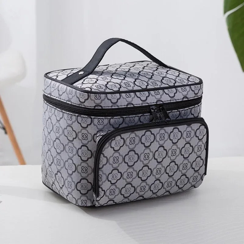 nouveau sac à cosmétiques à fleurs de grande capacité, boîte à cosmétiques à fermeture éclair, organisateurs de rangement, trousse de maquillage de toilette de voyage szl8061