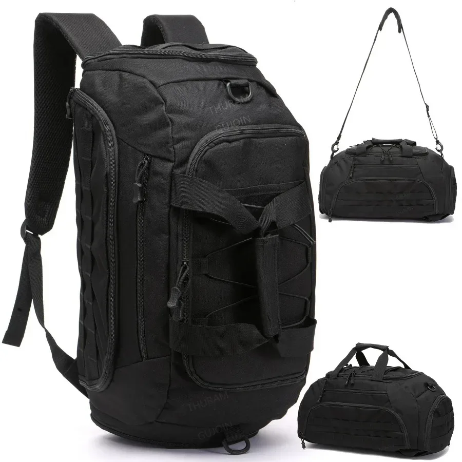 sac à dos de sport tactique 3 en 1 avec compartiment à chaussures, sac polochon convertible pour hommes et femmes, sac de voyage de nuit pour week-end