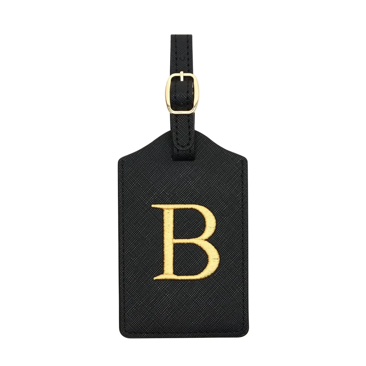 étiquette de bagage en cuir pu pour voyage-étiquette d'identification de valise durable avec couverture de confidentialité et fente pour carte nominative (a-z) liu