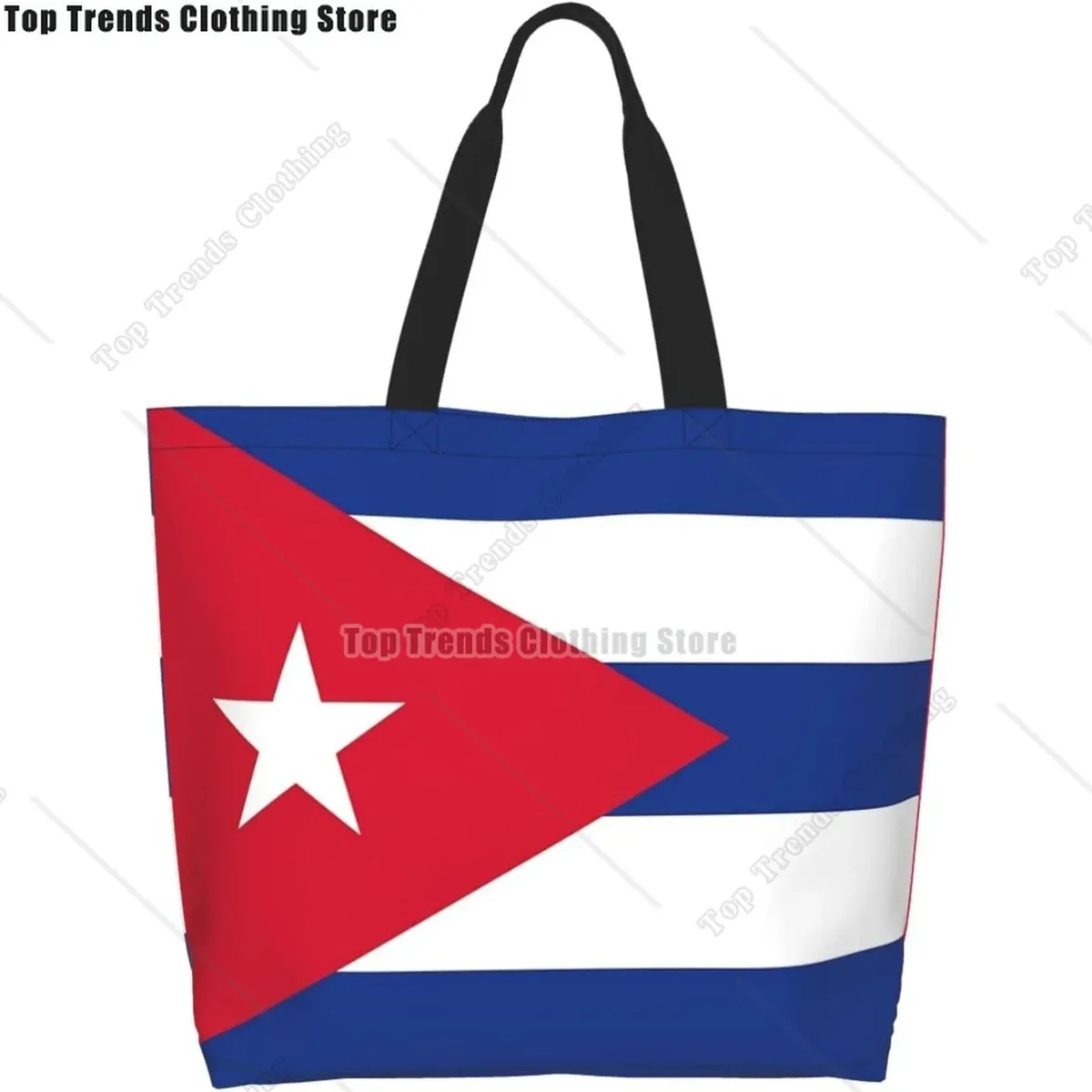 sac fourre-tout drapeau cubain pour femmes et hommes, grands sacs de courses réutilisables pour la plage, les voyages, la salle de sport, le yoga