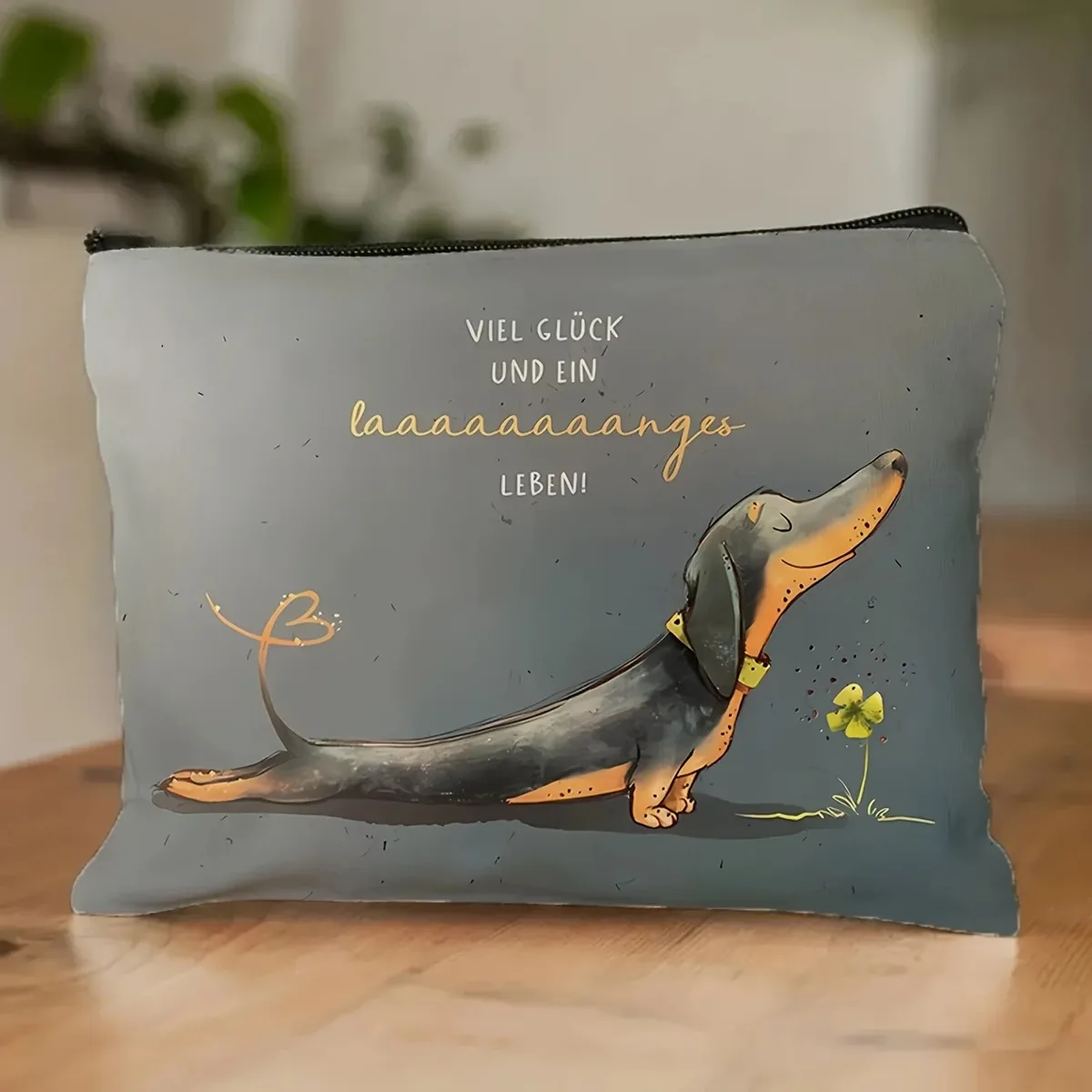 un joli sac de maquillage teckel-sac de maquillage portable multifonctionnel de grande capacité, petit sac de rangement à fermeture éclair de voyage parfait
