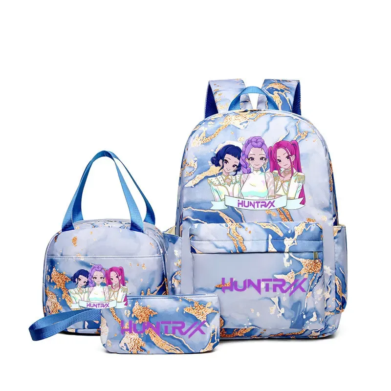 sacs à dos kpop demon hunters avec sacs à déjeuner, sacs d'école légers pour étudiants et adolescents, sac de voyage décontracté pour femmes, 3 pièces/ensembles