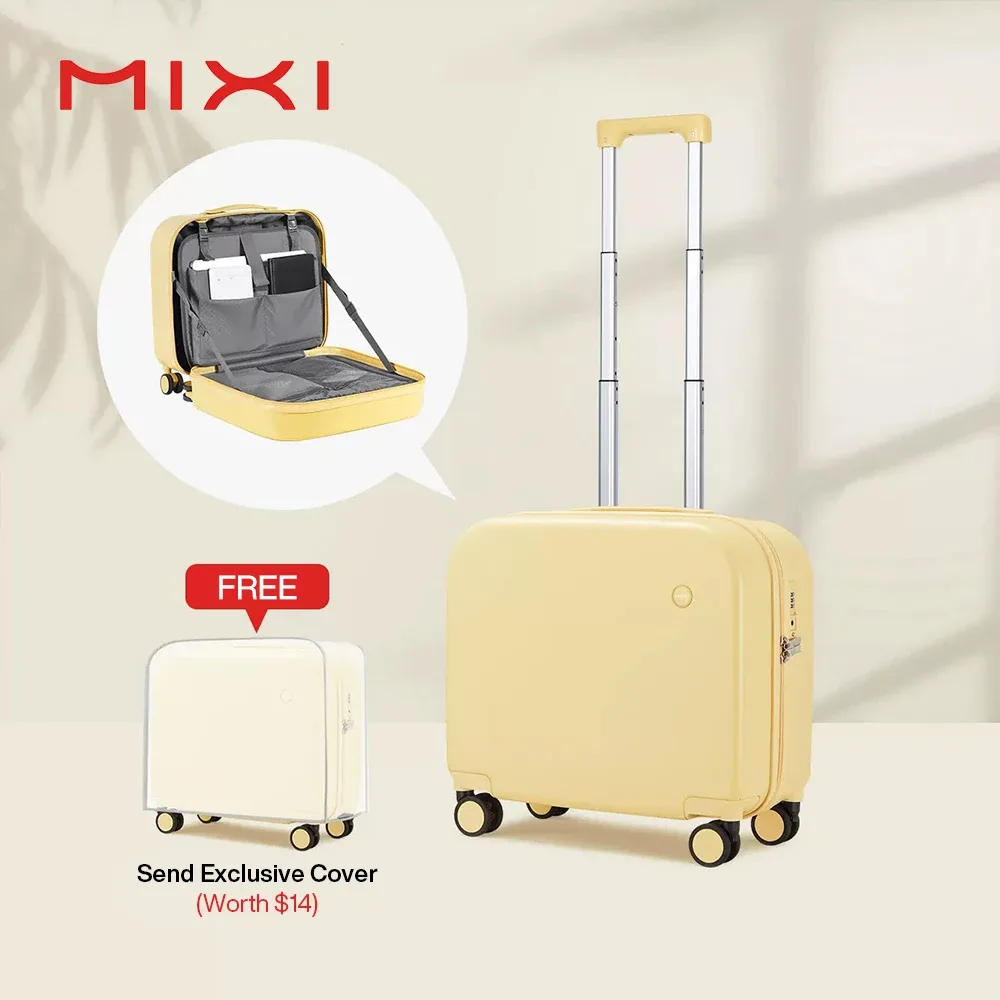 mixi valise à main 16 pouces hommes cabine d'embarquement femmes bagages roulant spinner roues sac de voyage 3