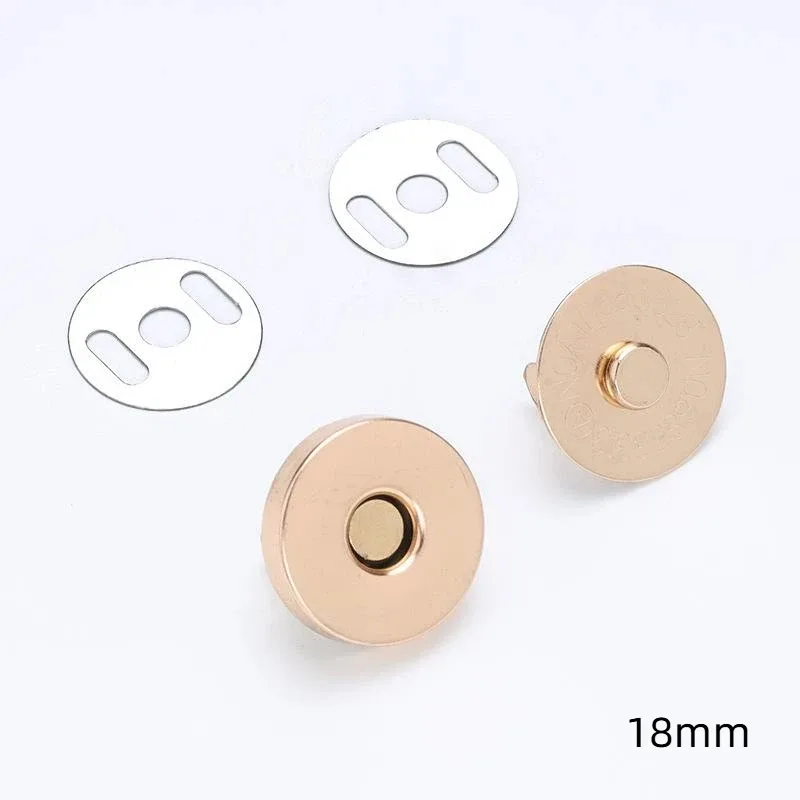 lot de 10 boutons-pression magnétiques pour sac à main, sac à bandoulière en cuir, portefeuille, sans couture, fermeture à loquet, réparation, diamètre 14mm 18mm