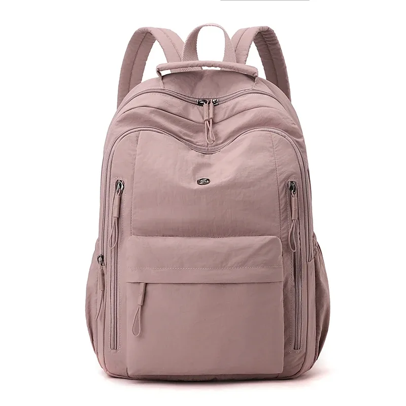 sac à dos décontracté en nylon grande capacité pour femme, multi-couches, tendance, pour voyage, école, camping et randonnée en extérieur
