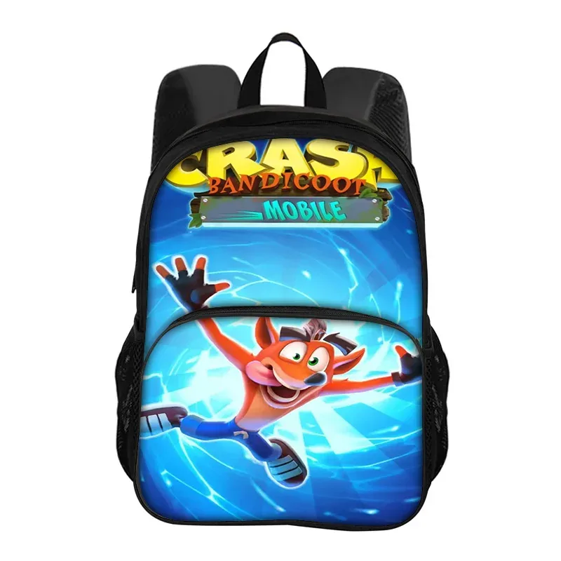 sac à dos rond crash bandicoot imprimé de dessins animés, nouvelle tendance, haute qualité, le meilleur compagnon scolaire pour les étudiants