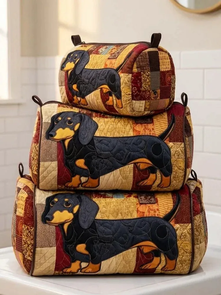 sacs cosmétiques matelassés imprimés en 3d tendance, pochette de rangement de maquillage de voyage pour femmes, motifs floraux et animaux vintage, imprimés pour le camping