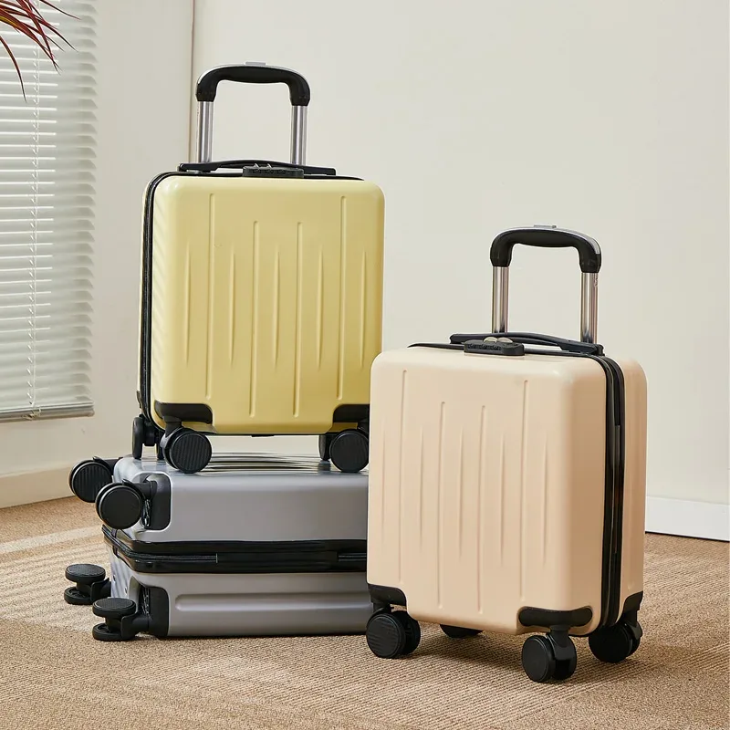 valise de voyage unisexe à roulettes pc, 14 pouces, haute qualité, à la mode, abs, mini valise d'embarquement, petite main, lu