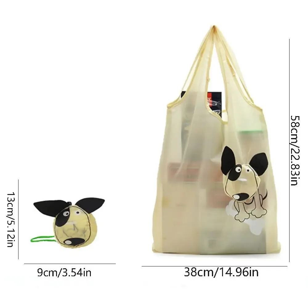 sac fourre-tout imperméable pour chien en nylon avec boucle de suspension, sac de courses pliable, sacs de courses à motif de dessin animé, sac à bandoulière de voyage, sacs de rangement