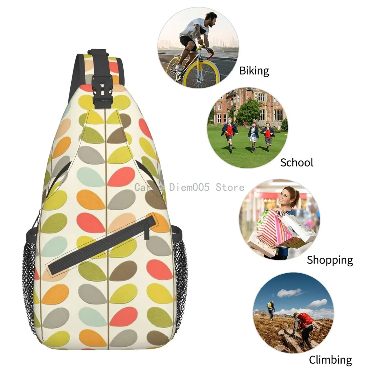 orla kiely sling crossbody chest bag pour homme, sac à dos initié pour la randonnée