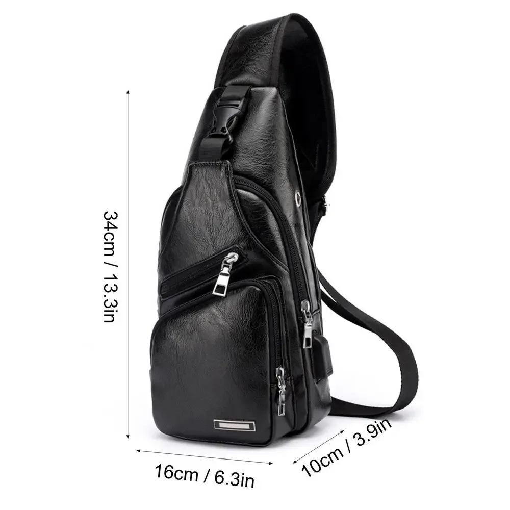 sacs de poitrine à bandoulière en cuir pu pour hommes, sac à bandoulière initié, petit sac à dos