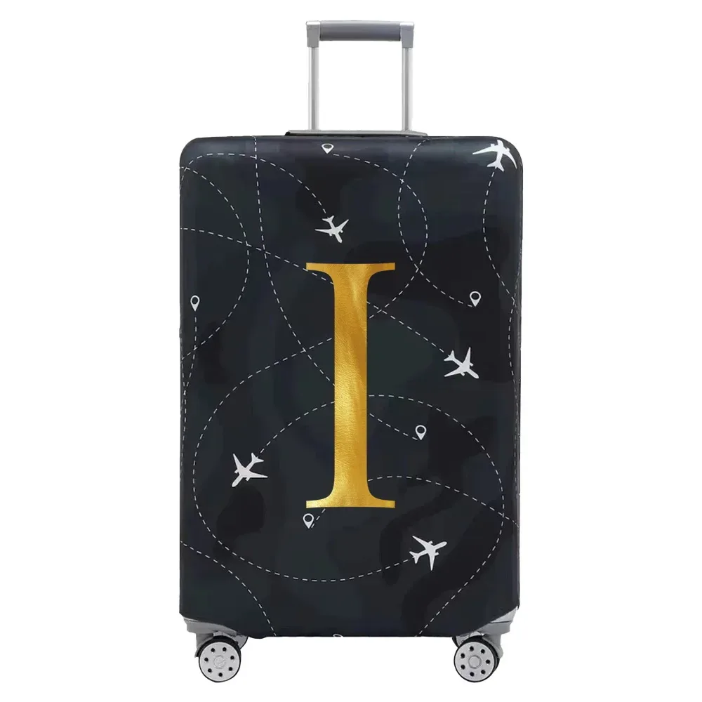 housse de protection pour compartiment à bagages, série de lettres, housse anti-poussière en tissu noir résistant à l'usure pour étui de voyage de 18 à 32 pouces