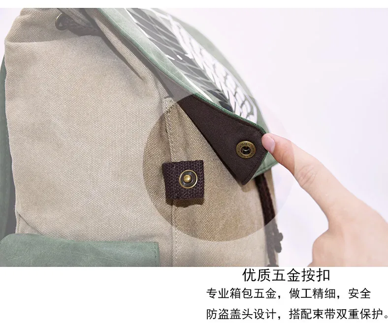 anime attack on titan cartoon canvas backpack for boys, school bag for female and male, plecak laptop travel, outdoor, gifts
