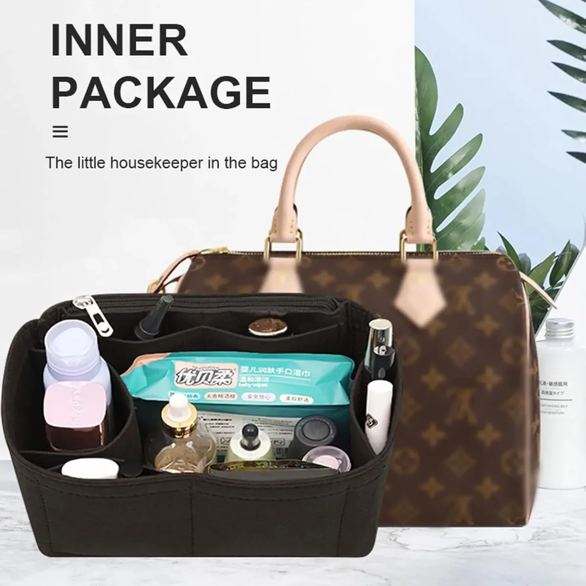 Organisateur de sac à main en feutre épais, insert anti-affaissement, base protectrice pour sacs Speedy, sacs fourre-tout et pochettes de luxe monogrammées