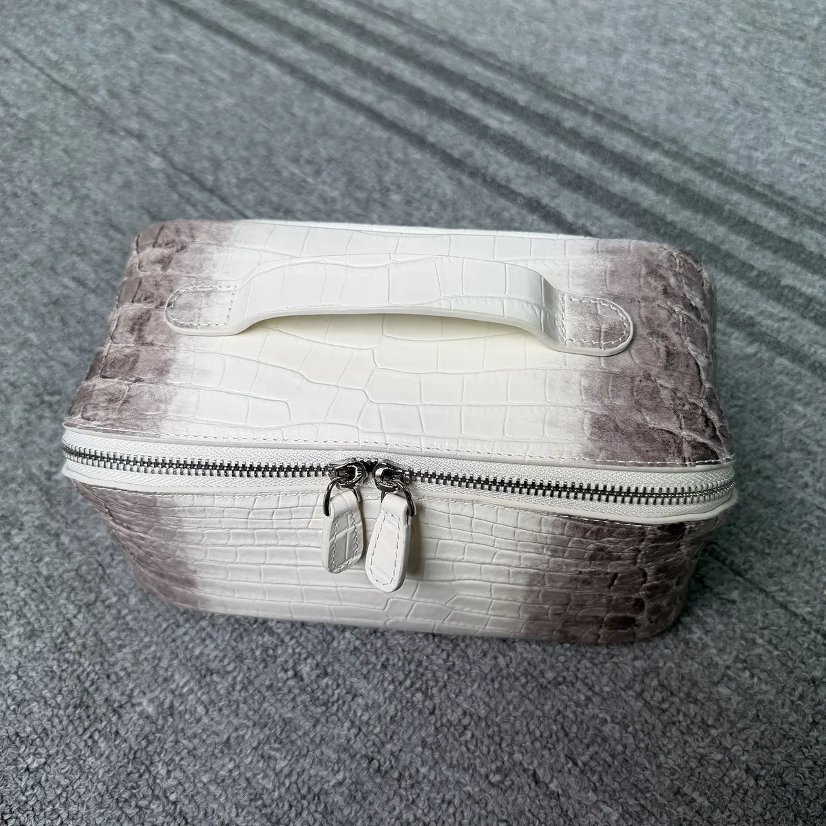 sac de maquillage en cuir de vachette, collection himalaya, luxueux, grande capacité, en cuir véritable, sac de voyage portable pour femmes, sac de rangement cosmétique