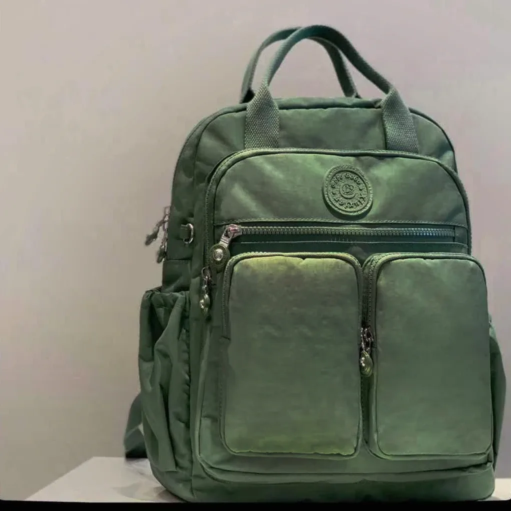 sac à dos imperméable en nylon pour femmes, poignée souple, solide, multi-poches, fermeture éclair, sacs d'école pour ordinateur portable, 2023