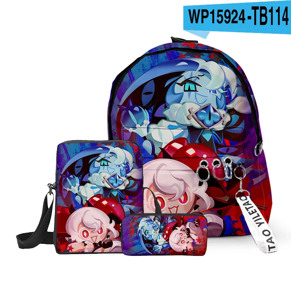 sac à dos scolaire classique amusant shadow milk en peluche avec impression 3d, lot de 3 pièces : sac à dos pour ordinateur portable, sac à bandoulière incliné et trousse à crayons