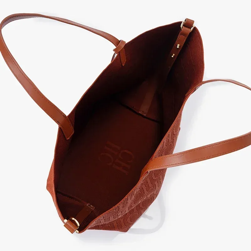 sac fourre-tout ch de marque, sac tissé volanté, style vintage, couleur unie, grande capacité, multifonctionnel, nouvelle collection 2026 pour femme