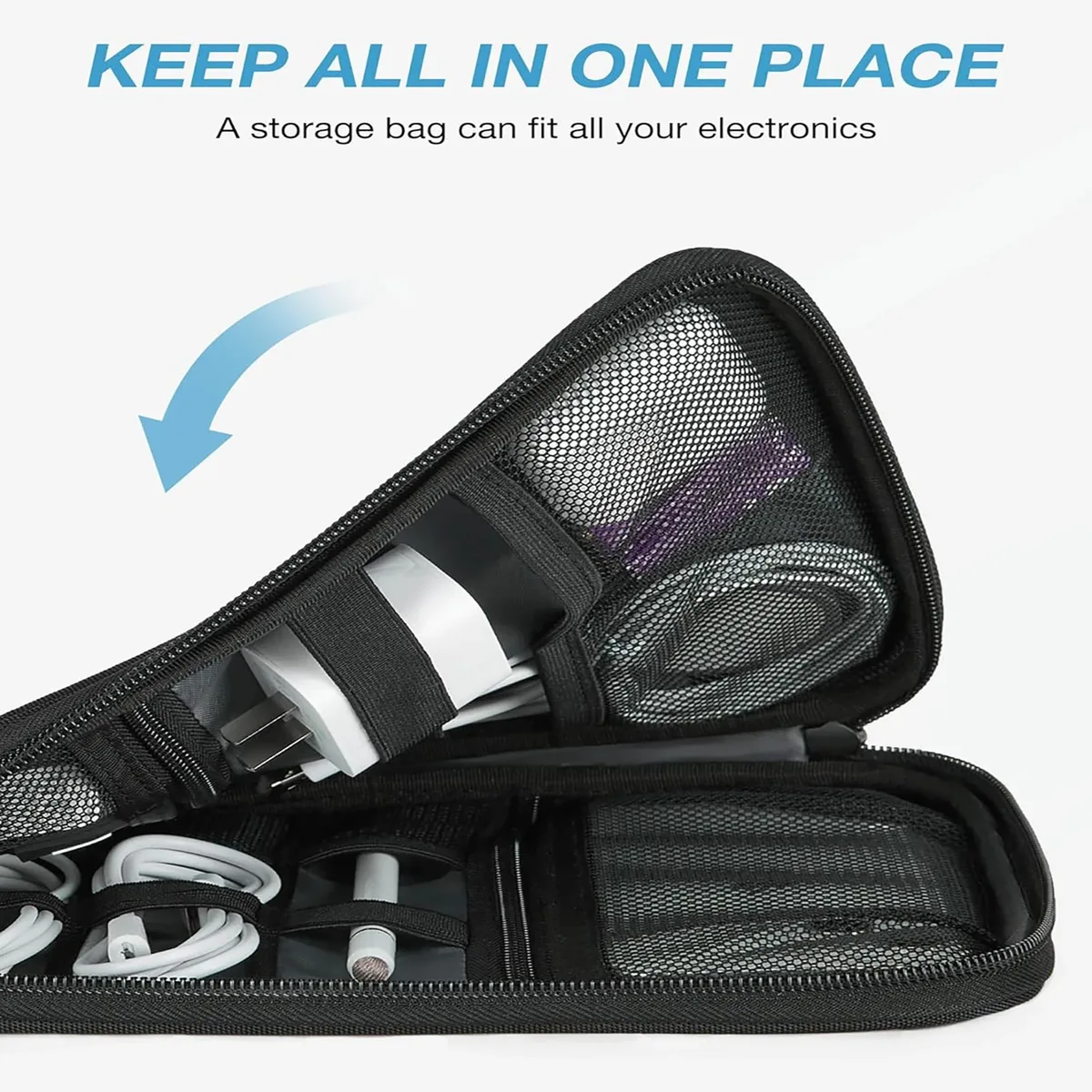étui de voyage pour accessoires électroniques, petit sac organisateur de câbles pour organiser les objets essentiels, sac organisateur de câbles pour téléphones portables