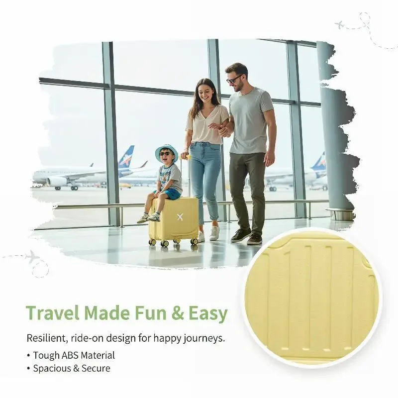 valise à roulettes pour enfants de 20 pouces avec serrure à code, bagage portable pour les voyages et les vaca