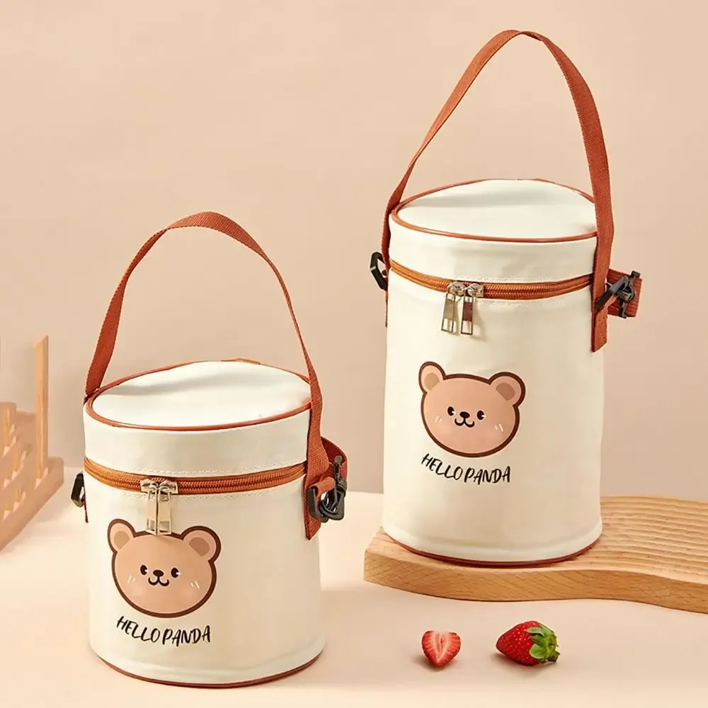 nouvelle sacoche isotherme portable grande capacité motif ours mignon, sac de transport alimentaire thermique, sac isotherme étanche pour étudiants et adultes