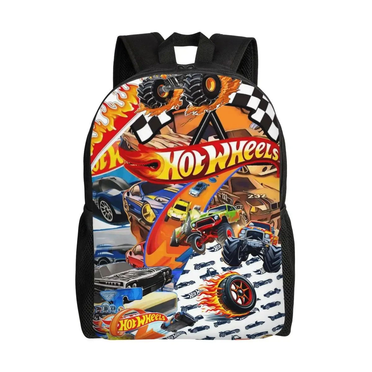 sac à dos hot wheels race pour étudiants, garçons et filles, sac d'école, sac à bandoulière pour ordinateur