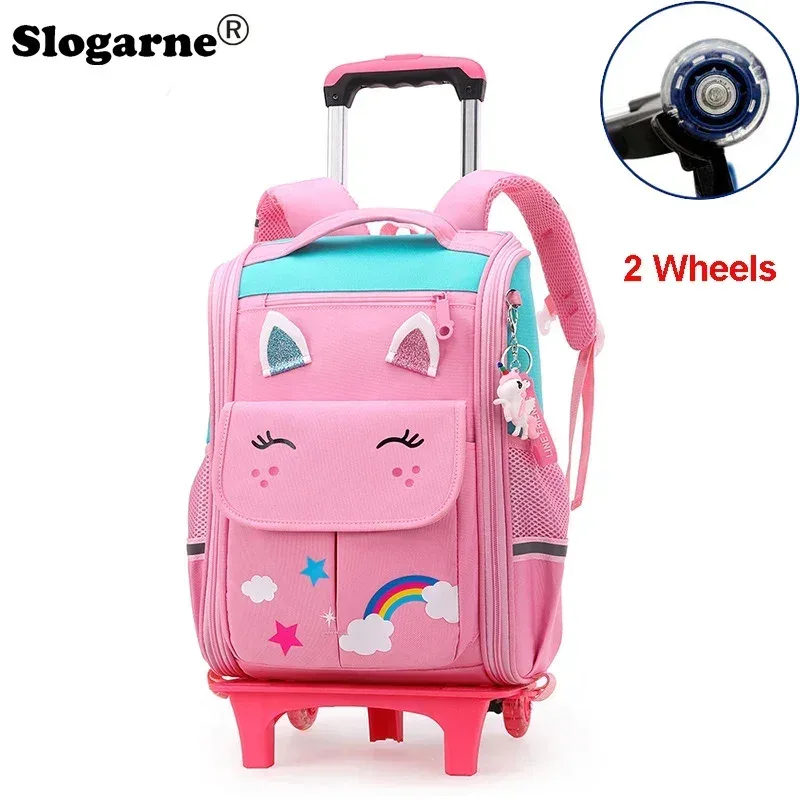 sac à dos d'école à roulettes pour enfant fille et garçon