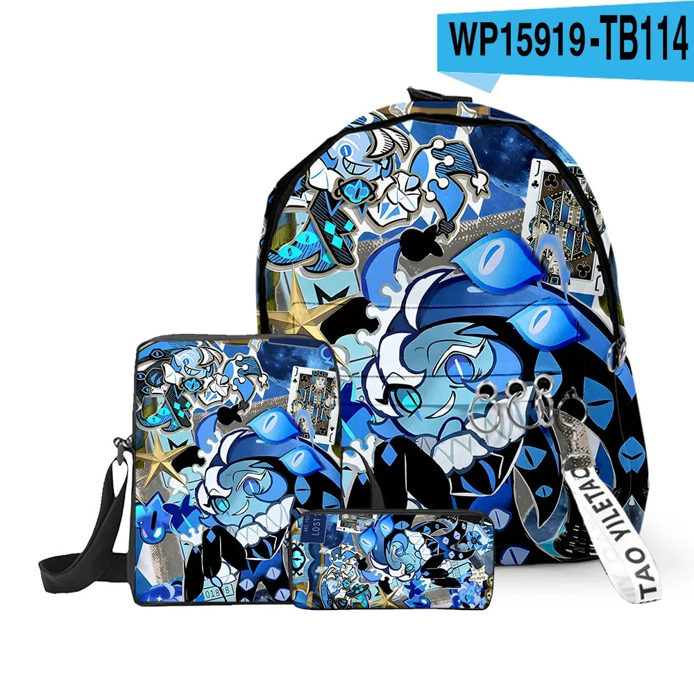 sac à dos scolaire classique amusant shadow milk en peluche avec impression 3d, lot de 3 pièces : sac à dos pour ordinateur portable, sac à bandoulière incliné et trousse à crayons