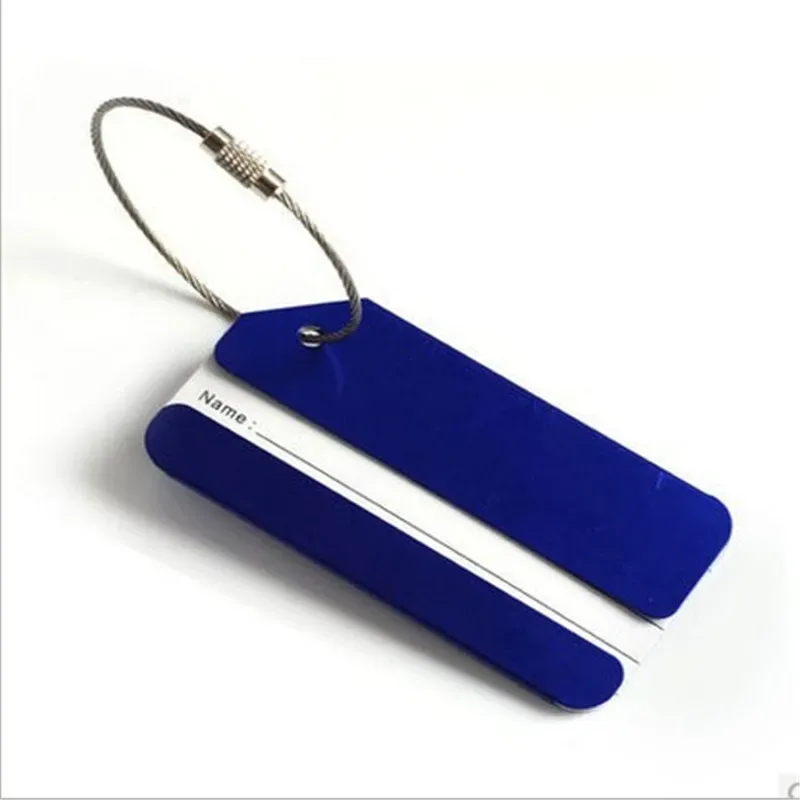 étiquette de bagage de voyage en alliage d'aluminium, étiquette de valise, avion avec cartes d'identité de nom, document solide anti-perte, accessoires de voyage