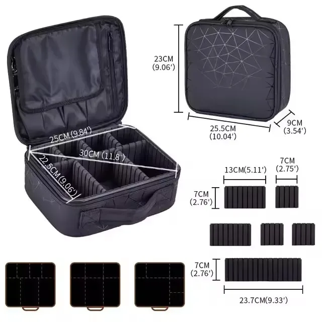 trousse de maquillage professionnelle pour femme, organiseur de cosmétiques, boîte de rangement pour esthéticienne, valise à outils pour ongles, sac de maquillage pour femme