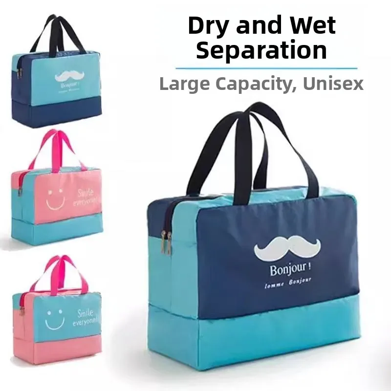 sac de voyage de grande capacité, sac de rangement pour maillot de bain, sac à main, sac de plage, sac de séparation sec et humide pour voyage et natation