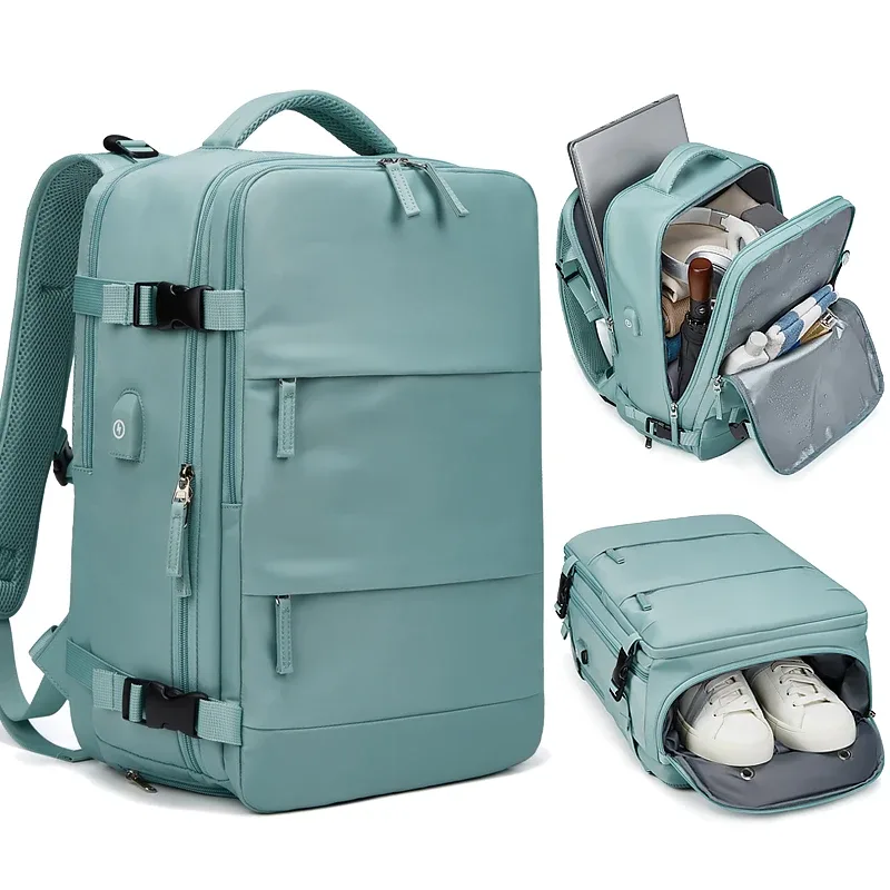sac à dos pour ordinateur portable 15.6 pouces pour femmes et adolescentes, sac à dos d'école avec chargeur usb, sac à chaussures indépendant, sac à dos de voyage, sac à dos d'extérieur
