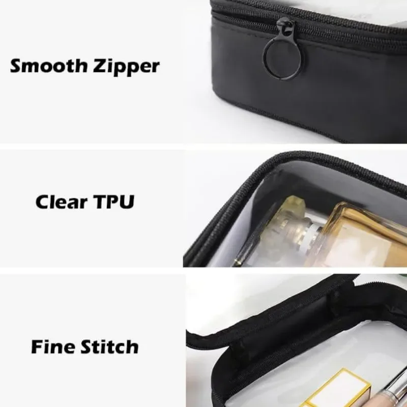 sac cosmétique étanche tpu, maquillage, boîte transparente souple, produits de bain de toilette, stockage de poudres, sacs de lavage rectangulaires anti-sale