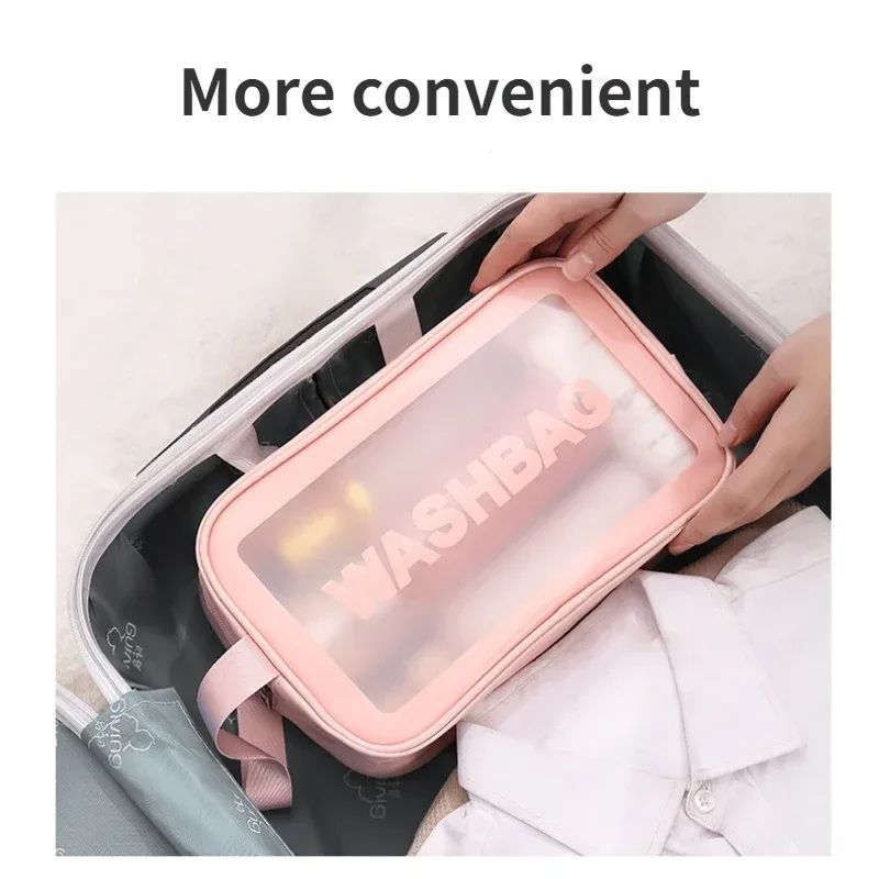 sac de rangement de voyage en pu pour femme, trousse à cosmétiques, trousse de maquillage, trousse de toilette étanche, étuis à cosmétiques transparents