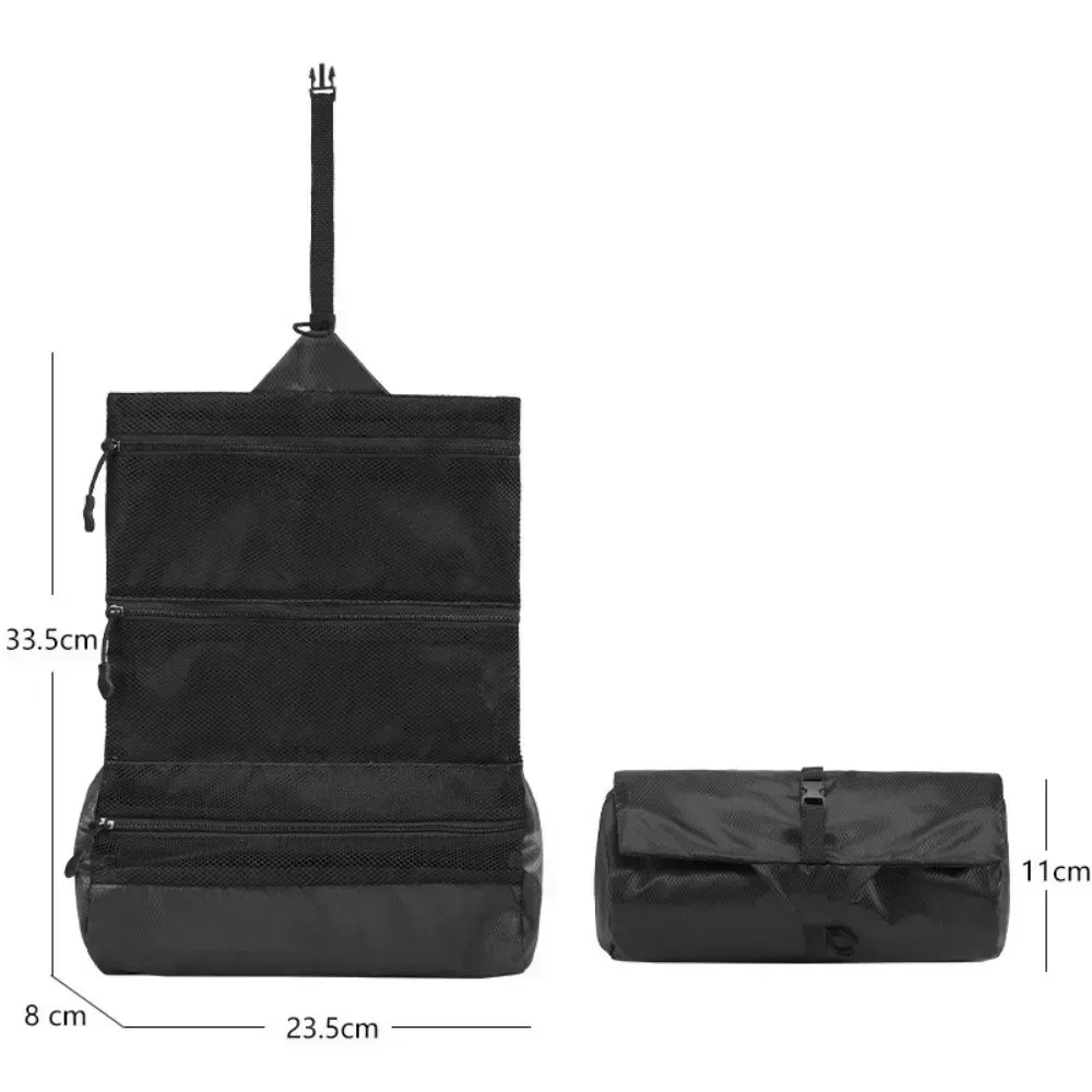 trousse de toilette pliable portable de grande capacité, pochette de lavage de voyage étanche pour voyage d'affaires, sac à cosmétiques de voyage