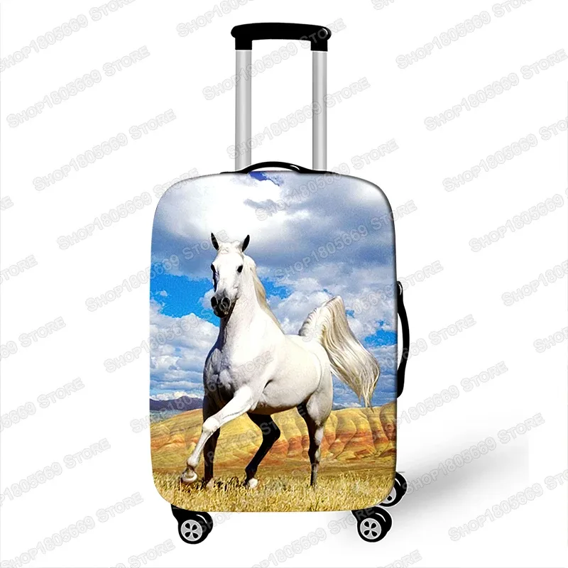 juste de bagage imprimée animal et cheval, housses de valise à roulettes élastiques, anti-poussière, accessoires de voyage mignons