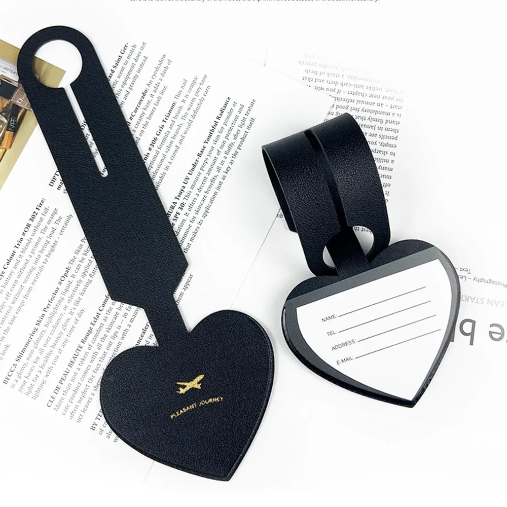 étiquette de bagage en forme de cœur avec lettres personnalisées fantaisie, joli nom personnalisé pour hommes et femmes, logo, cadeau de mariage, accessoires de voyage, diy bricolage