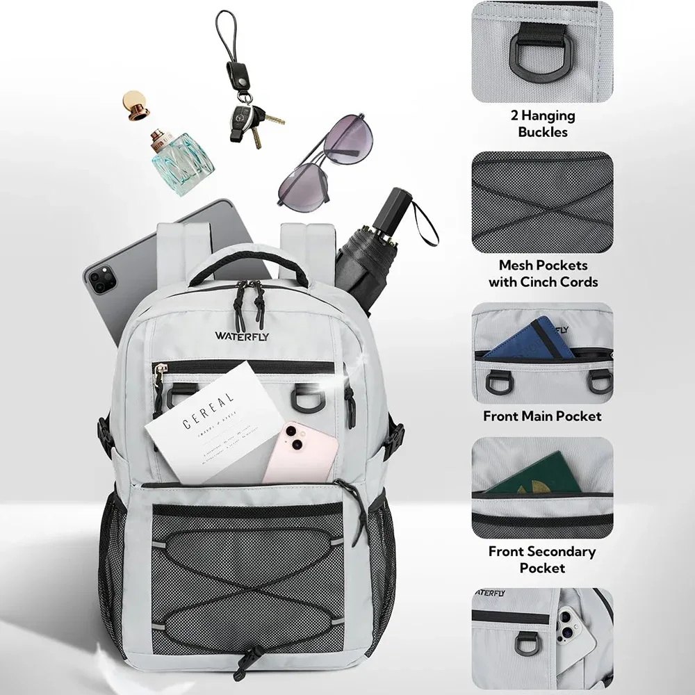 waterfly voyage randonnée sac à dos décontracté : femme homme quotidien banlieue en plein air ville sac à dos collège bookbag avec compartiment - 22l